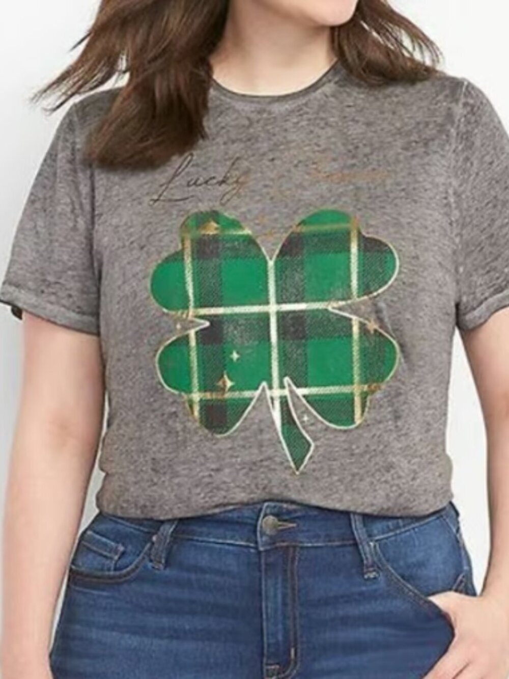 LANE BRYANT Lucky Charm Burnout Tee Size 38/40